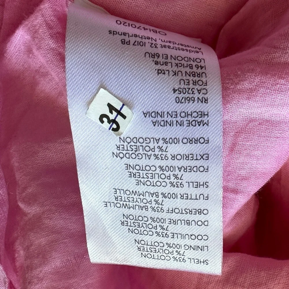 Urban Outfitters Pink Eyelet Ruffle Tie-Waist Mini Dress - Picture 12 of 14